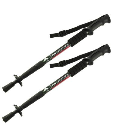 MidGard telescopic Nordic walking poles 50-110 cm height adjustable anti-shock cushioning hiking poles black 2 pieces.