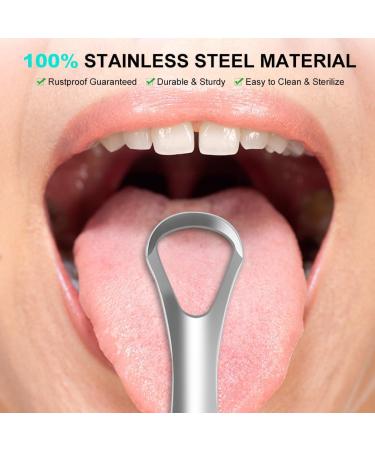Matybobe Oral Tongue Cleaner | 3-Part Stainless Steel Scrubber for Adults & Kids | Enhance Oral Hygiene & Reduce Bad Breath - Buy Online on GoSupps.com