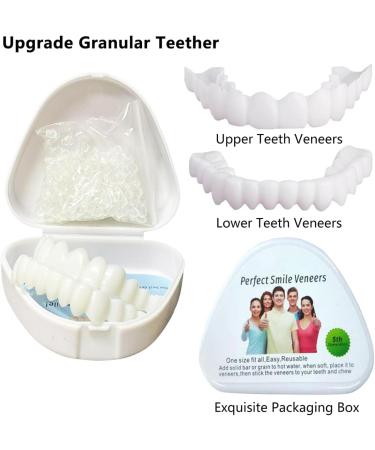 Dazluxe 4 Pairs Artificial Teeth - Comfortable Snap-On Prostheses for Bad Teeth | Instant Brightening & Perfect Fit - Buy Online on GoSupps.com