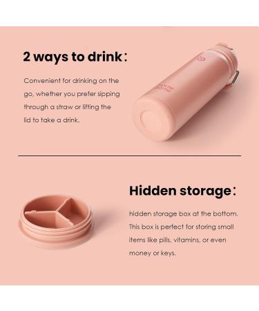 Buy BOTTLE BOTTLE Insulated Stainless Steel Sports Water Bottle with Straw & Pill Holder - Salmon Color | International Shipping Available - Buy Online on GoSupps.com