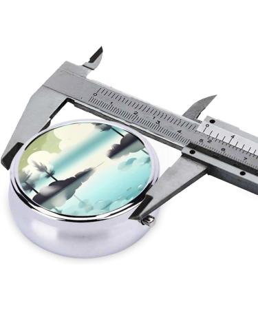 Tranquil Lakes Round Pill Box | 3 Compartment Portable Travel Organizer for Pills | Ideal for International Shipping - Buy Online on GoSupps.com