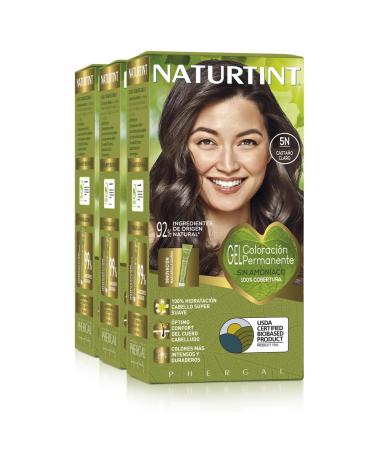 Natureint Biobased |Hair color oohne ammoniak |5n chestnut brown light |High proportion of natural ingredients3 pack |510 ml 5n.Chestnut brown bright 170 ml (3 -pack) - Buy Online on GoSupps.com