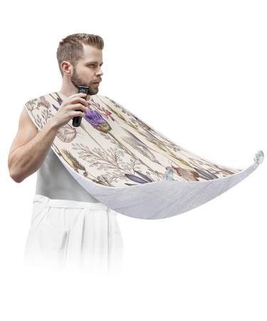 Animal Butterfly Flowers Beard Bib Apron Beard Bib Hair Catcher for Men Shaving and Trimming Non-Stick Waterproof Beard Cape Grooming Cloth with 2 Suction Cups Gifts for Men