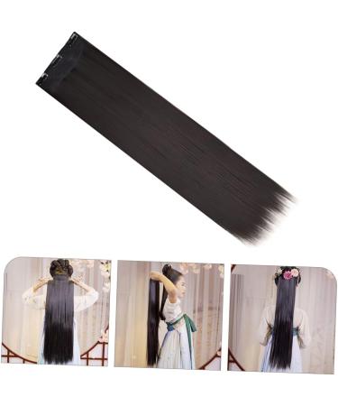 DOITOOL Hair Extension Wig Natural Hair Wig Curly Hair Extensions Synthetic Hair Extensions Black Frontal Wig Natural Hair Extensions Long Straight Hair High Temperature Wire Miss Hairpin 75X16CM Black - Buy Online on GoSupps.com