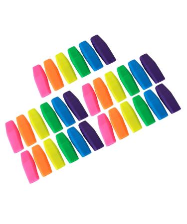 WEKAMOS WEKAMOS 30 Colored Pencil Eraser Caps Multifunctional Eraser Caps for Office School Party Decoration Portable Pencil Top Erasers for Creative Use