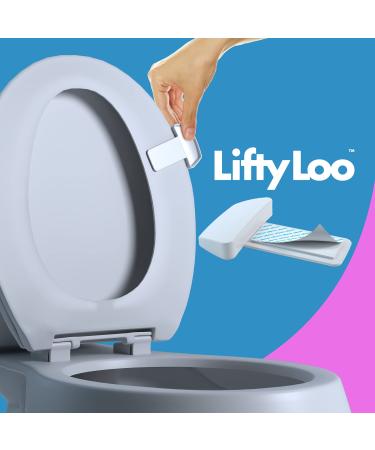 Lifty Loo Toilet Seat Handle - Lift More, Less Mess -Easy Application 2 Pack 2pk White