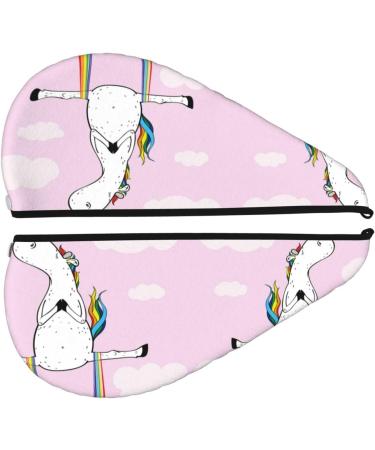 Super Absorbent Aerial Yoga Unicorn Hair Towel Wrap - Soft Coral Velvet Quick Dry Cap for Long Curly & Thick Hair | International Shipping - Buy Online on GoSupps.com
