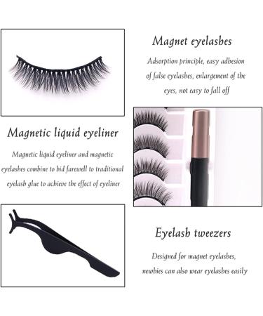 Natural Look Magnetic Eyelashes Set - 3D Reusable False Lashes with Black Magnetic Eyeliner, Waterproof and Easy to Wear - Buy Online on GoSupps.com