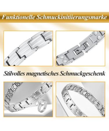 Vicmag Titanium Steel Magnetic Bracelet for Women - Ultra Strength Double Row Silver with Removal Tool - Perfect Gift - Buy Online on GoSupps.com