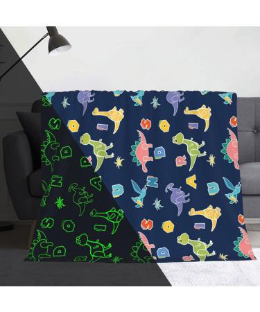 MOYORA Glow In The Dark Blanket Dinosaur Throw Blankets for Boys Girls Kids Birthday Gifts Soft Toy Cozy Flannel Fluffy Plush 60" 80" (dinosaur 150_x_200_cm) 150_x_200_cm Dinosaur