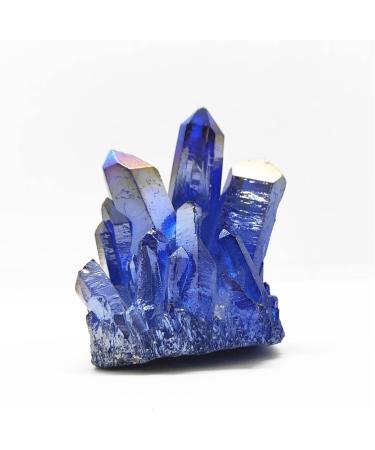100g Crystal Cluster Specimen Blue Angel Aura Flower Natural Electroplating Gemstone Quartz Cluster Stone Crystal Reiki - Buy Online on GoSupps.com