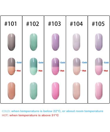 HMD Soak Off UV LED Temperature Changing Gel Nail Polishes. Macaron Series. Fast Color Changing Effect. Fast Cure. Unique Design for Canada Weather (5 Colors Value Package) - Buy Online on GoSupps.com