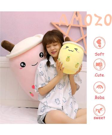 AMOZO Cute Cartoon Boba Milk Tea Plush Doll - Giant Bubble Tea Cup Pillow Toy (Green 35cm) - Buy Online on GoSupps.com