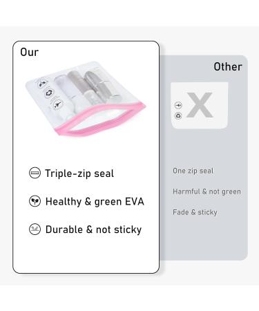 ECOHUB TSA Approved Clear Airport Liquid Bags 20x20cm, Set of 2 Pink Travel Toiletry Bags for Men and Women - Airline Approved Plastic Zip Lock Bags - Buy Online on GoSupps.com