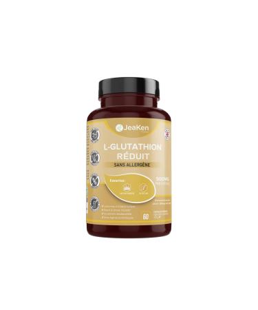 JeaKen - L-Glutathione Reduced - Detoxification Support - Free Radical Neutralizer with Anti-Aging Effects - Improves Uneven Skin Tone - Allergen-Free & Bioavailable - 60 Vegan Capsules