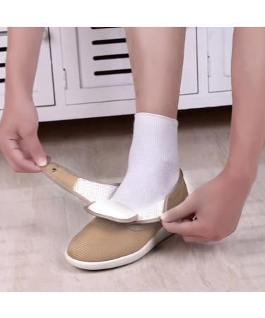 LEEWEE Diabetic Walking Shoes for Women - Comfortable & Lightweight Beige Shoes for Seniors with Swollen Feet - Size 41 - Buy Online on GoSupps.com