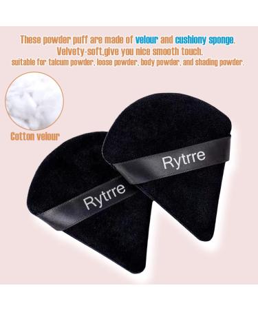 Rytrre 12 Pieces Triangle Powder Puff Set - Soft Velour Makeup Sponges for Loose Powder & Foundation - Stocking Stuffers Gift for Women - Black and Pink - Buy Online on GoSupps.com
