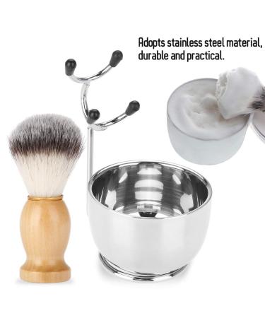 Men's Beard Shaving Set - Professional Stainless Steel Bowl Stand Brush & Mustache Tool for Ultimate Grooming | International Shipping - Buy Online on GoSupps.com