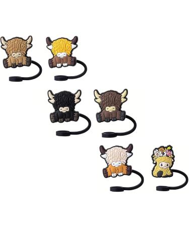6 Pcs Dustproof Straw Cover Cap Set Cow Shape Straw Lids Colorful Straw Stopper Jewelry for Water - Buy Online on GoSupps.com
