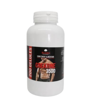 Creatine Monohydrate 3,500 mg - Men and Women - 200 Vegetable Capsules - 100% Pure Creatine - Weight Gain - Compatible with Gainer - Whey Protein - Pre Workout - BCAA - Made in France