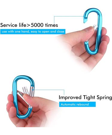 6PCS Black Aluminum Carabiner Clips with Keyring Hooks - Large D Ring Shape Carabiner Set - Buy Online on GoSupps.com