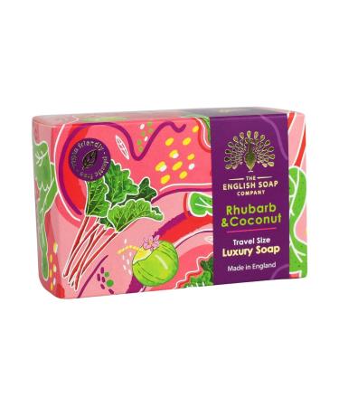 The English Soap Company Travel Size Rhubarb & Coconut Luxury Soap Bar 100g