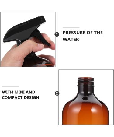 Uonlytech 4pcs Amber Plastic Spray Bottles 500ml - Refillable Empty Spray with Black Trigger for Essential Oils & Cleaning Solutions - International Shipping Available - Buy Online on GoSupps.com