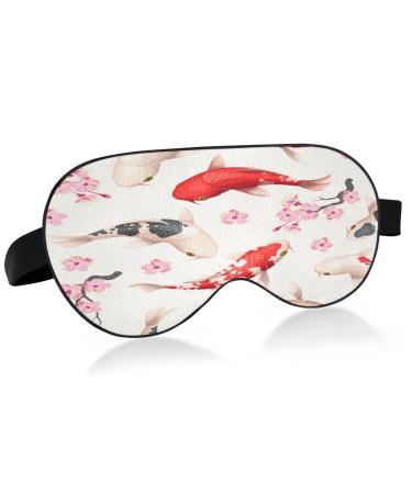 WELLDAY Sleep Mask Beautiful Floral Fish Night Eye Shade Cover Soft Comfort Blindfold Blockout Light Adjustable Strap for Men Women