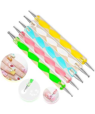 5X Colorful 2 Way Dotting Pen Tool - Professional Nail Art Tip & Dot Paint Manicure Kit for Perfect Nail Designs - Buy Online on GoSupps.com