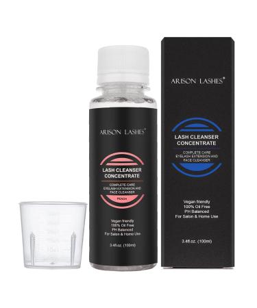 Eyelash Cleansing Concenter 100ml Professional eyelash extension shampoo natural foaming cleaner for eyelash extensions (Peach) 100ml-Peach