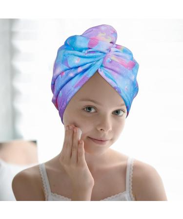 Basumee Microfiber Hair Towel Wrap Set for Rapid Drying - Colorful Mermaid Design - Buy Online on GoSupps.com