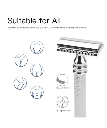 CSB Classic Double Edge Safety Razor - 3-Piece Set with Diamond Pattern Handle & 10 Blades | International Shipping - Buy Online on GoSupps.com