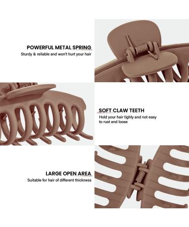 8 Pcs Nonslip Hair Claw Clips for Women and Girls - Strong Hold Matte Claw Clips - Vintage Jaw Clips in Cream, Beige, Dark Brown, Black - Buy Online on GoSupps.com