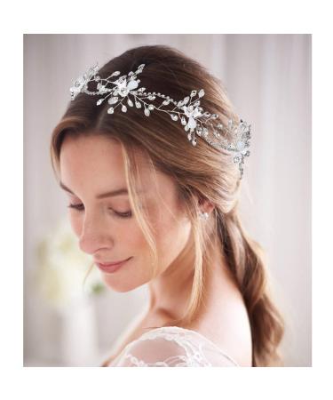 IYOU Wedding Rhinestone Hair Vine | Sparkling Crystal Silver Headband Bridal Headpiece & Flower Hair Accessories for Women & Girls - Buy Online on GoSupps.com