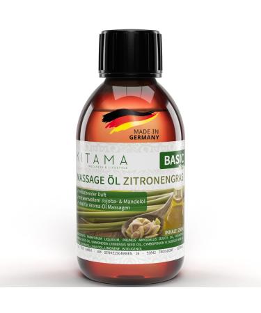 KitaMa massage oil aroma lemon grass - body oil for massages - care oil - aroma oil - nourishing relaxation oil - Thai - 250ml Lemongrass 250 ml (1 Pack)