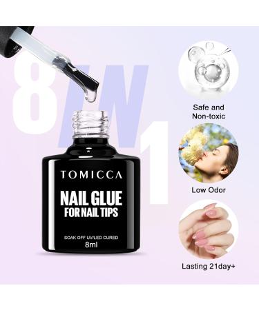 TOMICCA Soft Gel Nail Tips and Glue Kit | Easy DIY Nail Art Set with Almond Nail Tips, Gel Glue, Top Coat, and UV LED Lamp - Pink - Buy Online on GoSupps.com