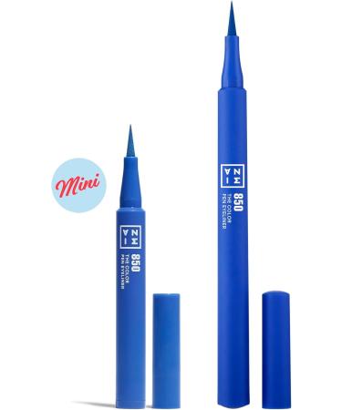 3INA MAKEUP The Color Pen Eyeliner 850 Mini Blue Liquid Eyeliner 14h Longwear Travel Size Matte Liner Sensitive Eyes - Buy Online on GoSupps.com