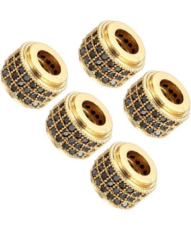 DIYEAH 10 Pcs Crystal Beads Black Ab Rhinestones Rhinestone Loose Bead Charm Bracelet Crystals Bracelet Black Rhinestones Bracelet Accessories Craft Micro Setting Metal Beads Goldenx2pcs 0.6*0.6cmx2pcs - Buy Online on GoSupps.com