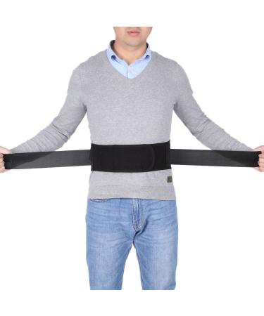 Lordosis support back bandage against pain in the lower back self -warming magnetic black waist protection belts breathable design with lordosis support cushion for men and women