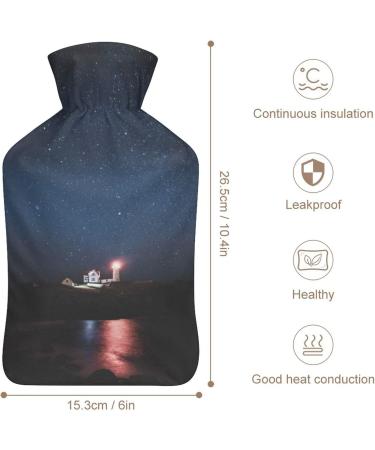 Lighthouse Hot Water Bottle with Plush Cover - 26.5x15.3cm Hand Warmer for Adults & Children - International Shipping Available - Buy Online on GoSupps.com