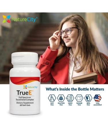 True-E Full Spectrum Vitamin E Tocotrienols Alpha Tocopherol Complex 60 Soft Gels - Buy Online on GoSupps.com