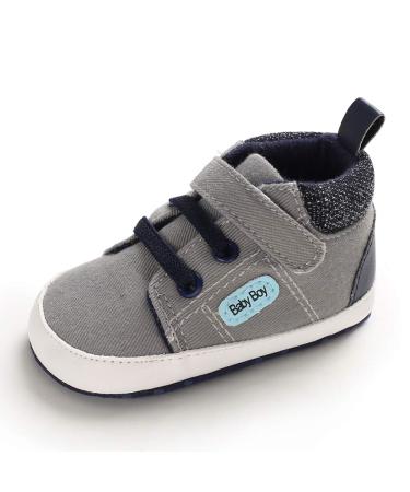 MASOCIO Baby Boy First Walking Shoes Infant Toddler Trainer Soft Sole Anti-Slip Prewalker 12-18 Months Gray 1 - Buy Online on GoSupps.com