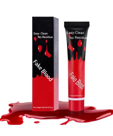 Fake Blood Cream Realistic Washable Fake Blood for Clothes Mouth Eyes Halloween Zombie Vampire Clown Costume Cosplay Fake Blood Makeup