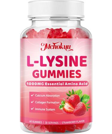 L-Lysine 1000mg Gummies Chewable Lysine Supplement for Adults & Kids Immune Support Essential Amino Acid Vegetarian Non-GMO Sugar-Free Gluten Free Strawberry Flavor 60 Counts 60 Count (Pack of 1) - Buy Online on GoSupps.com