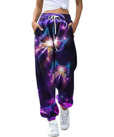 Womens Comfy Gym Sports Joggers Sweatpant Loose Elasticated Trouser Causal Athletic Workout Track Sweat Jog Pants Jogging Bottoms Lounge Wear XXL 310-djufh-purple-a - Buy Online on GoSupps.com