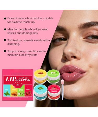 4Pcs Bee Lip Balm Honey Pot Set - Lip Sleeping Mask & Moisturizer Kit Hydrating Lip Scrubs for Dry Cracked Lips Cute Stuff Stocking Stuffers Lip Treatment(Mint & Honey & Berry & Green Apple) - Buy Online on GoSupps.com