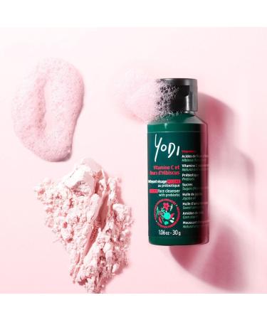 YODI - Powder Face Cleanser - Brightens & Tightens Pores - Vitamin C & Hibiscus Flowers - Patented Powder - 100% Natural - Vegan - Made In France - Skin Lacking Radiance - 30g - Buy Online on GoSupps.com