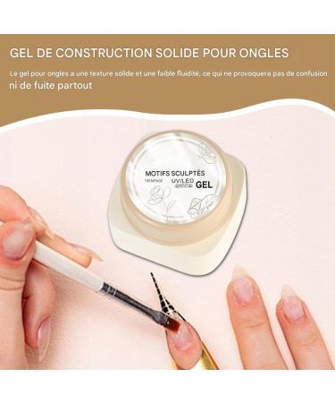  Jingmiger Gel De Sculpture 3D Pour Ongles - Gel Solide Non Collant Blanc 5g | Easy-Dry 5g White Formula Multifunctional Toenail Design Supplies For Home And Salon Use Manicure Art - Buy Online on GoSupps.com