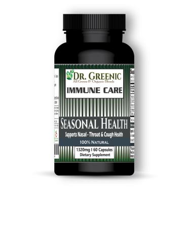 Immune Care Supplement 60 Capsules | Seasonal Health | Allergy & Sinus | Supports Nasal - Throat & Cough Health.