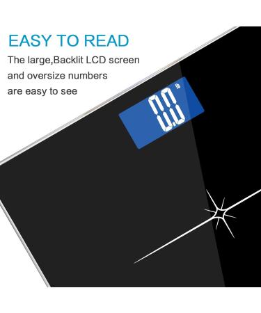 NUTRI FIT Extra-Wide Digital Body Weight Bathroom Scale - Large Backlit LCD Display, 400lb Capacity - Black - Buy Online on GoSupps.com